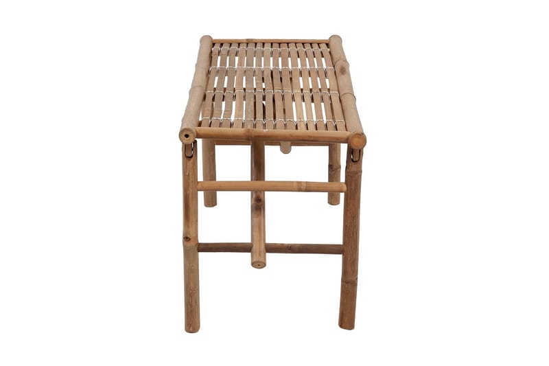 Hopfällbar Trädgårdsbänk med dyna 118 cm bambu - Vit - Utemöbler - Utesoffa - Trädgårdsbänk & utebänk
