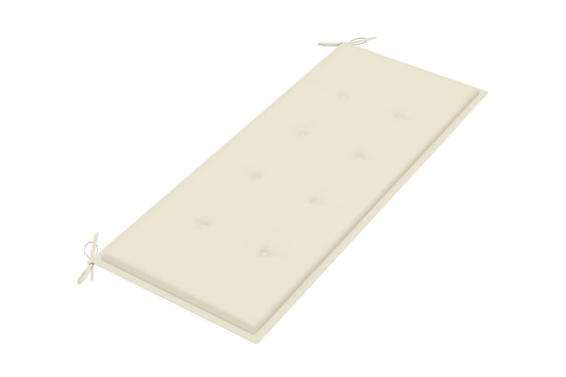 Hopfällbar Trädgårdsbänk med dyna 118 cm bambu - Vit - Utemöbler - Utesoffa - Trädgårdsbänk & utebänk