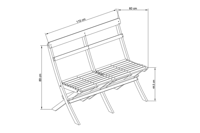 Landet liten soffa utomhus 110x60x89 cm - Träsoffa akacia - Grön - Utemöbler - Utesoffa - Trädgårdssoffa