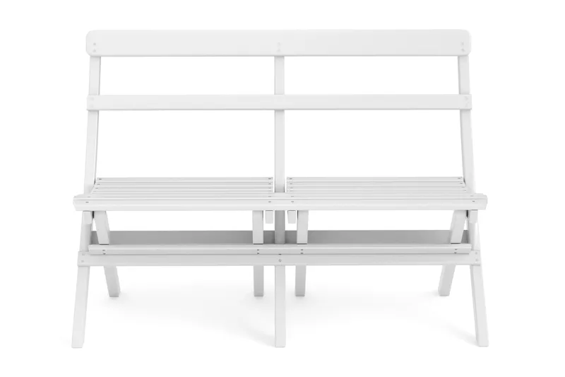 Landet liten soffa utomhus 110x60x89 cm - Träsoffa akacia - Vit - Utemöbler - Utesoffa - Trädgårdssoffa