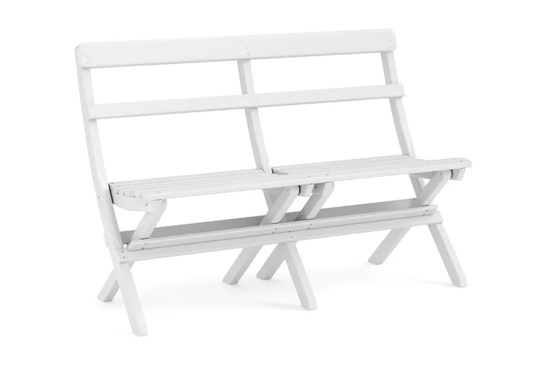 Landet liten soffa utomhus 110x60x89 cm - Träsoffa akacia - Vit - Utemöbler - Utesoffa - Trädgårdssoffa