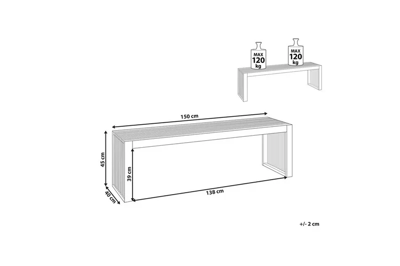 Set med 2 trädgårdsbänkar Sulzano - Utemöbler - Utesoffa - Trädgårdsbänk & utebänk