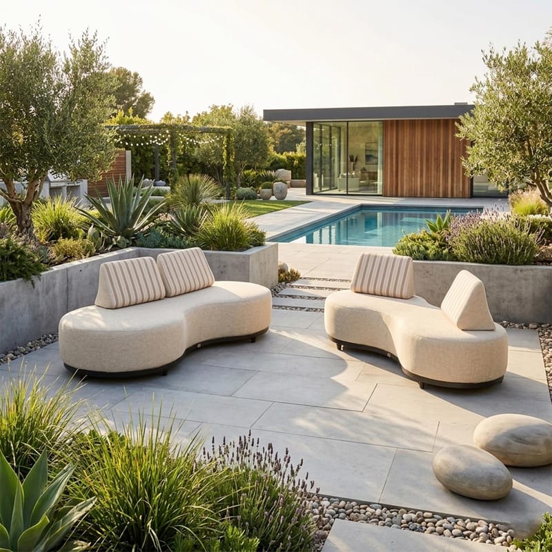 Soffa Amano 2-sits - Beige - Utemöbler - Utesoffa - Trädgårdssoffa