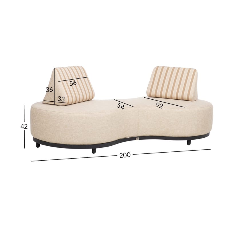 Soffa Amano 2-sits - Beige - Utemöbler - Utesoffa - Trädgårdssoffa