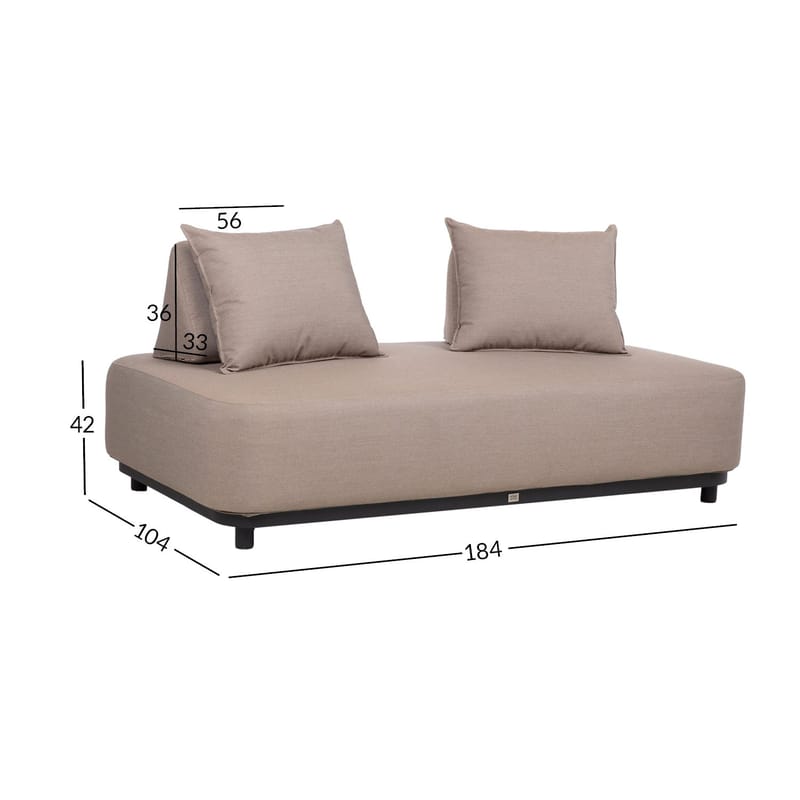 Soffa Amore 2-sits - Beige - Utemöbler - Utesoffa - Trädgårdssoffa