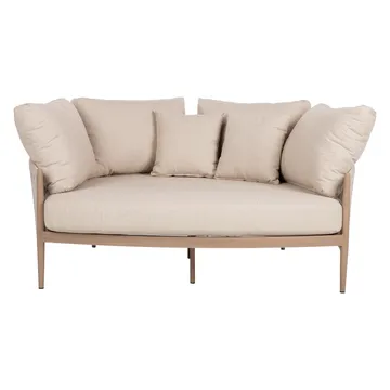 Soffa Medina 163,5x135x71,5 cm - Beige - Utemöbler - Utesoffa - Trädgårdssoffa