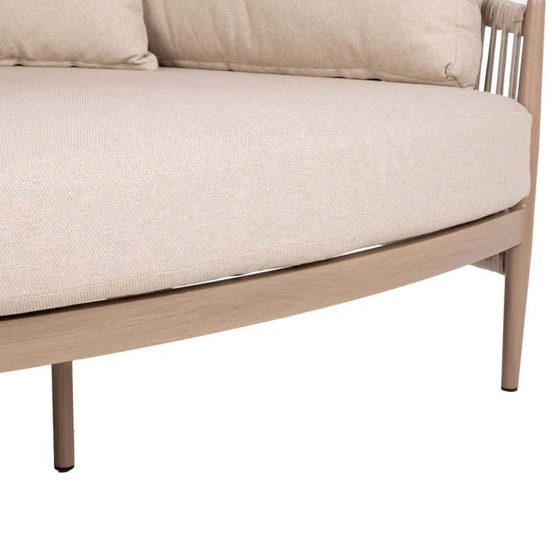 Soffa Medina 163,5x135x71,5 cm - Beige - Utemöbler - Utesoffa - Trädgårdssoffa