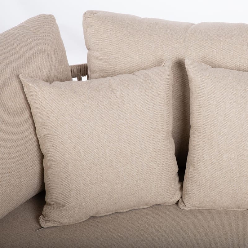 Soffa Medina 163,5x135x71,5 cm - Beige - Utemöbler - Utesoffa - Trädgårdssoffa