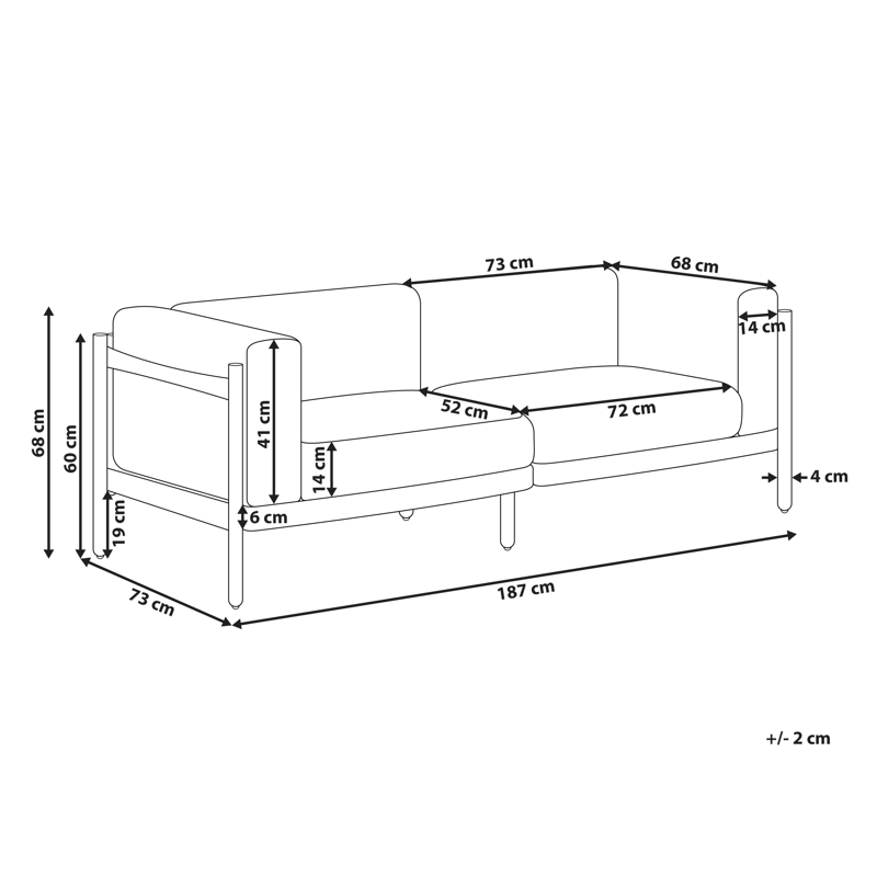 Soffa utomhus 2-Sits Ferretti - Grå/Beige - Utemöbler - Utesoffa