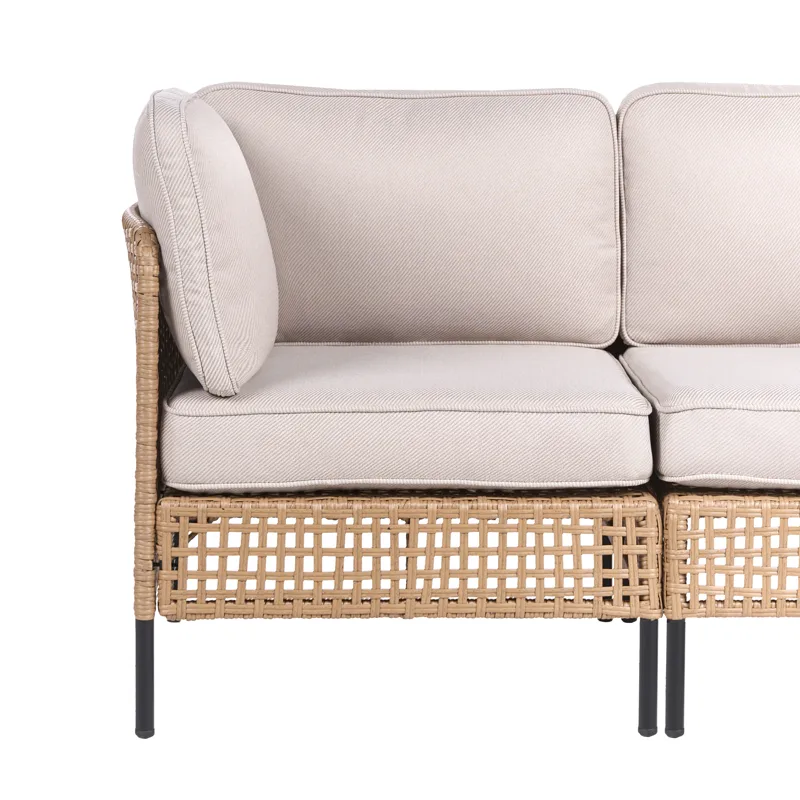 Soffa utomhus 2-Sits Omegana Konstrotting - Beige/Svart - Utemöbler - Utesoffa