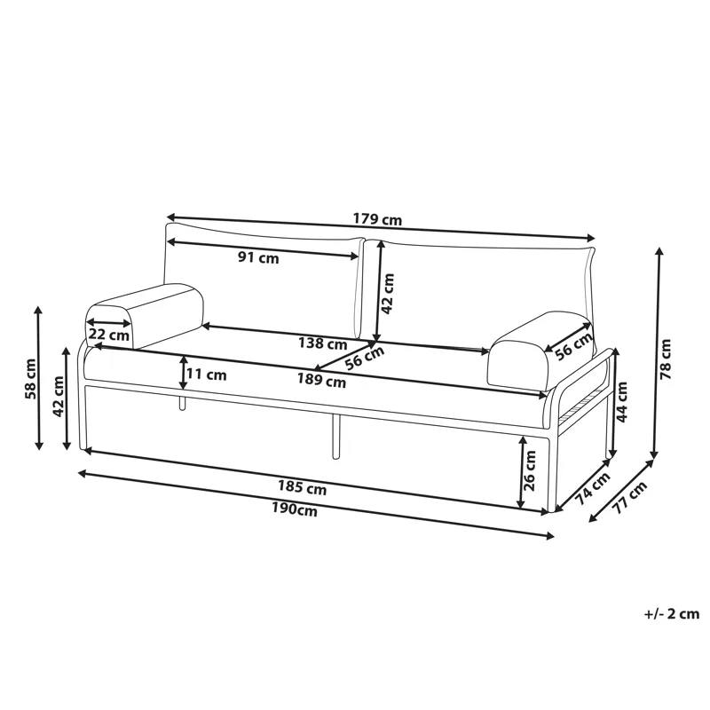Soffa utomhus 2-Sits Solofra - Grön - Utemöbler - Utesoffa