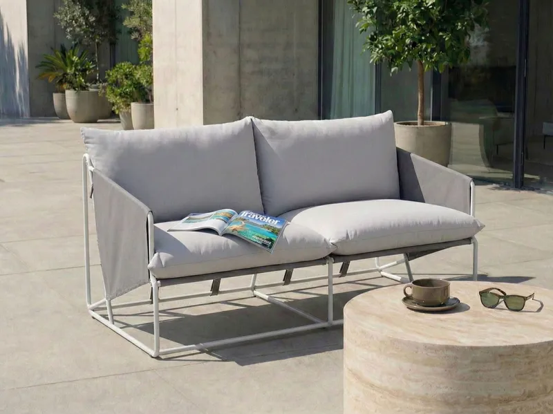 Soffa utomhus 2-Sits Ponte - Grå - Utemöbler - Utesoffa