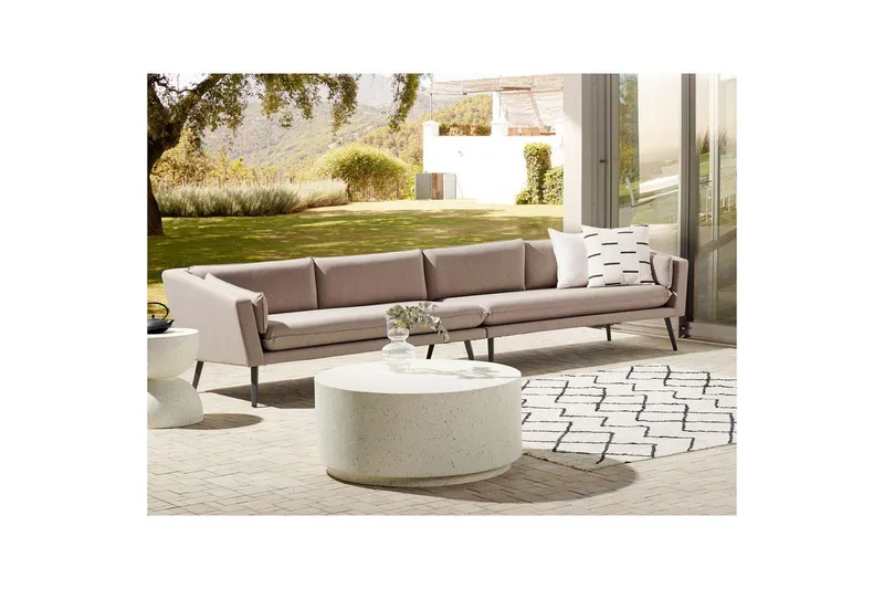 Stor soffa Loretello Beige/grå - Beige/grå - Utemöbler - Utesoffa - Trädgårdssoffa