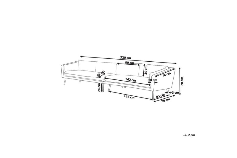 Stor soffa Loretello Beige/grå - Beige/grå - Utemöbler - Utesoffa - Trädgårdssoffa