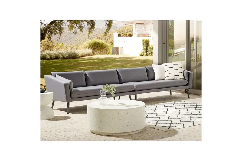 Stor soffa Loretello Grå - Grå - Utemöbler - Utesoffa - Trädgårdssoffa