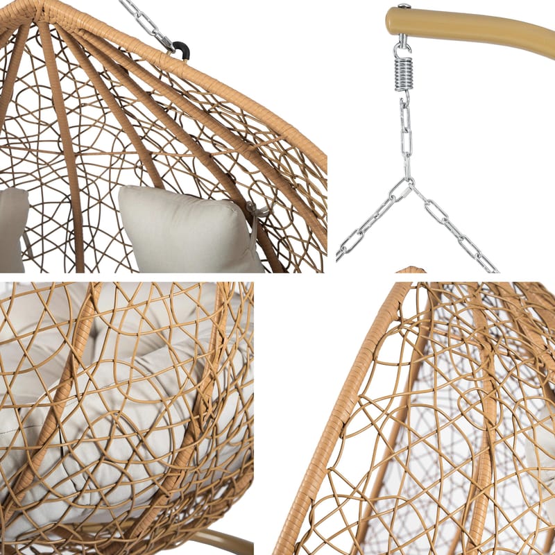 Tavero Hängstol utomhus - svart, beige - Utemöbler - Utesoffa - Hängsoffa