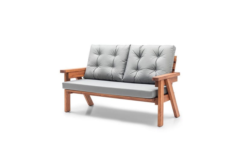 Trädgård 3-sitssoffa Zaron Grå / Valnöt, Grå / Valnöt