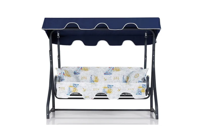Trädgårds Trippel Gungstol Colomieuan Blå / Vit - Multifärgad - Utemöbler - Utesoffa - Hängsoffa