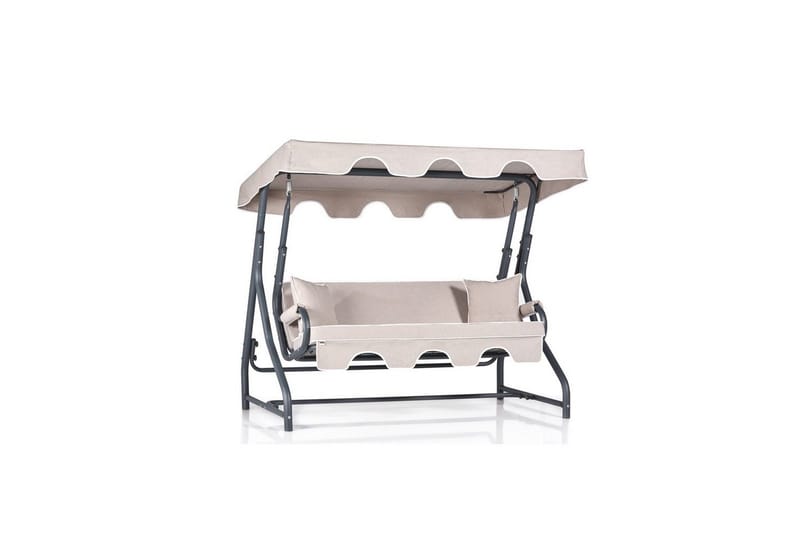 Trädgårds Trippel Gungstol Colomieuan Grädde / Svart - Grädde / Svart - Utemöbler - Utesoffa - Hängsoffa