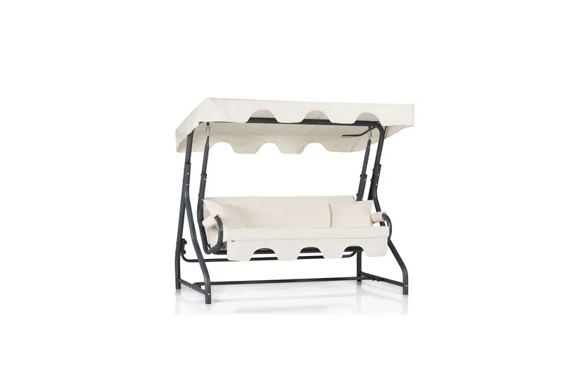 Trädgårds Trippel Gungstol Colomieuan Mörkgrön / Vit - Mörkgrön / Vit - Utemöbler - Utesoffa - Hängsoffa