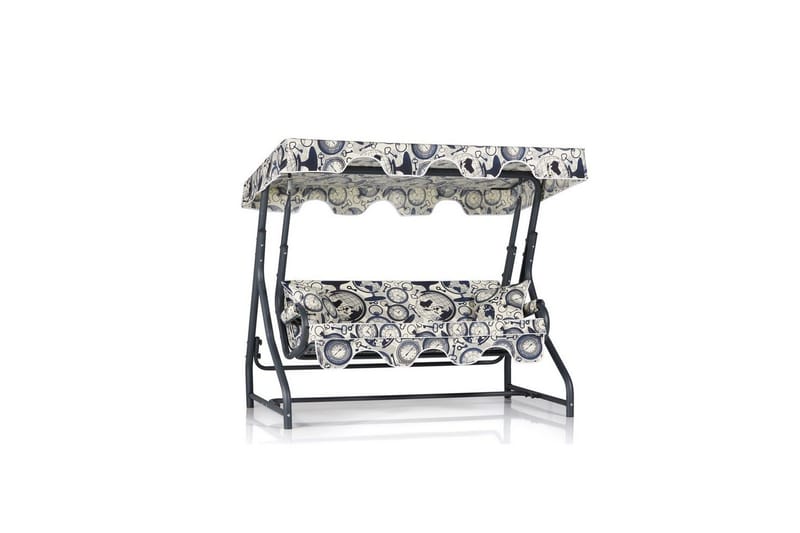 Trädgårds Trippel Gungstol Colomieuan Svart / Grädde - Svart / Grädde - Utemöbler - Utesoffa - Hängsoffa