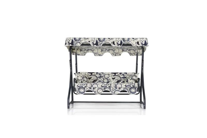 Trädgårds Trippel Gungstol Colomieuan Svart / Grädde - Svart / Grädde - Utemöbler - Utesoffa - Hängsoffa