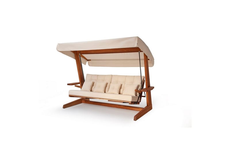 Trädgårds Trippel Gungstol Dasina Natur / Beige - Natur / Beige - Utemöbler - Utesoffa - Hängsoffa