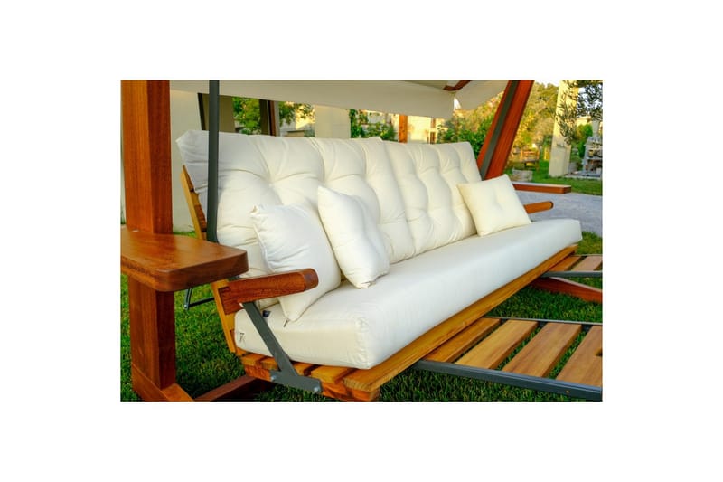 Trädgårds Trippel Gungstol Dasina Natur / Beige - Natur / Beige - Utemöbler - Utesoffa - Hängsoffa