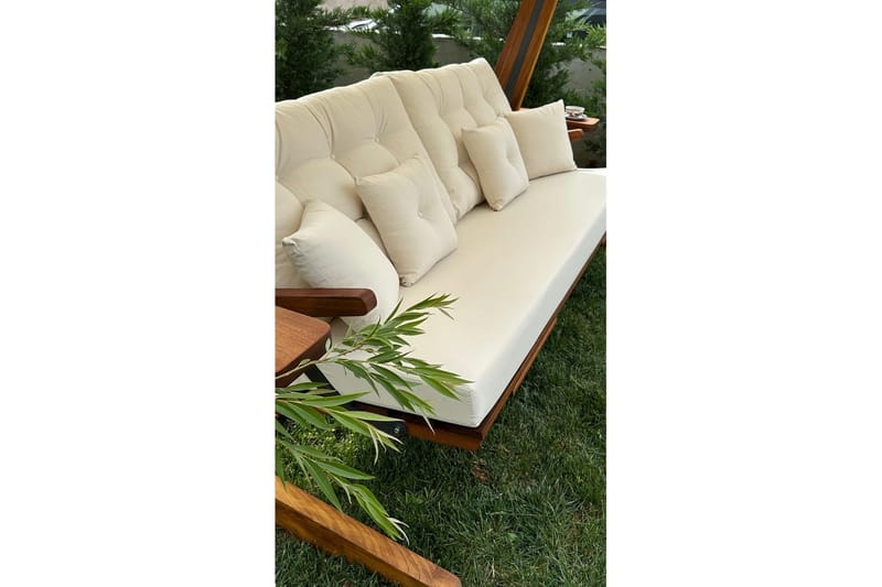 Trädgårds Trippel Gungstol Dasina Natur / Beige - Natur / Beige - Utemöbler - Utesoffa - Hängsoffa