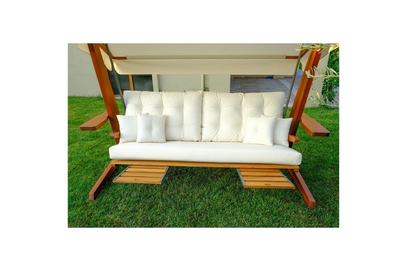 Trädgårds Trippel Gungstol Dasina Natur / Beige - Natur / Beige - Utemöbler - Utesoffa - Hängsoffa
