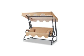 Trädgårds Trippel Gungstol Gowanda (200 x 165 x 110 cm) Beige
