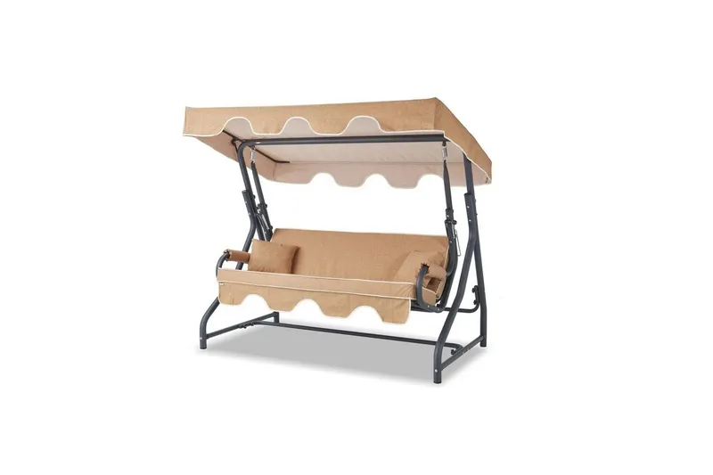 Trädgårds Trippel Gungstol Gowanda (200 x 165 x 110 cm) Beige - Beige - Utemöbler - Utesoffa - Hammock