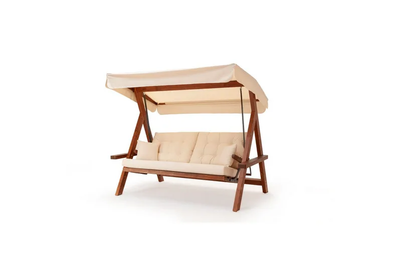 Trädgårds Trippel Gungstol Hazim Natur / Beige, Natur/Beige