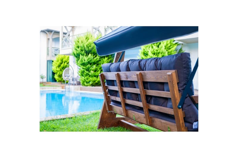 Trädgårds Trippel Gungstol Viva Antracit - Antracit, 220 x 100 x 175 cm - Utemöbler - Utesoffa - Hängsoffa