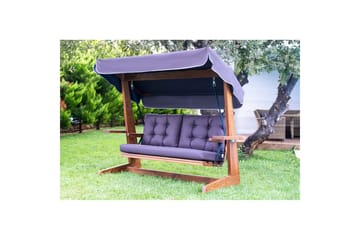 Trädgårds Trippel Gungstol Viva Antracit - Antracit, 220 x 100 x 175 cm - Utemöbler - Utesoffa - Hängsoffa