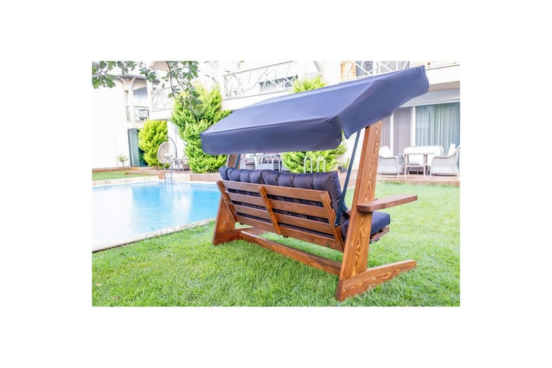 Trädgårds Trippel Gungstol Viva Antracit - Antracit, 237 x 100 x 175 cm - Utemöbler - Utesoffa - Hängsoffa