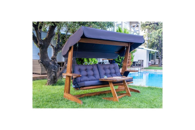 Trädgårds Trippel Gungstol Viva Antracit - Antracit, 237 x 100 x 175 cm - Utemöbler - Utesoffa - Hängsoffa
