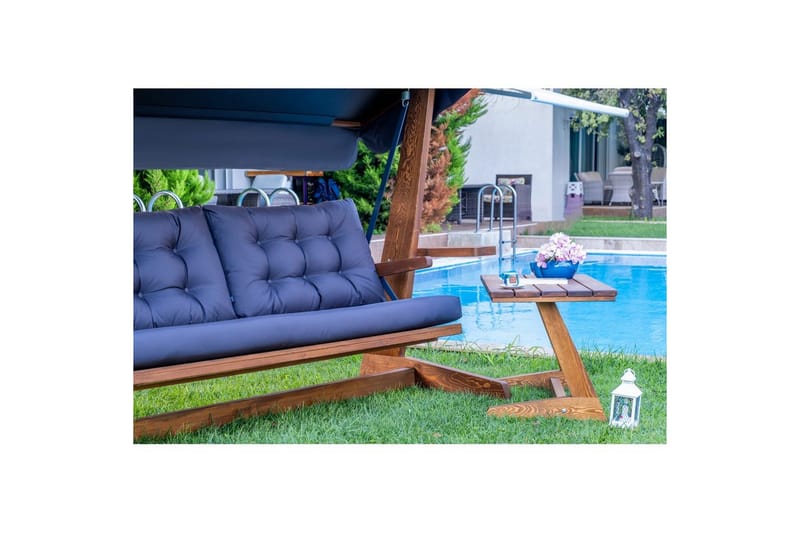 Trädgårds Trippel Gungstol Viva Antracit - Antracit, 237 x 100 x 175 cm - Utemöbler - Utesoffa - Hängsoffa