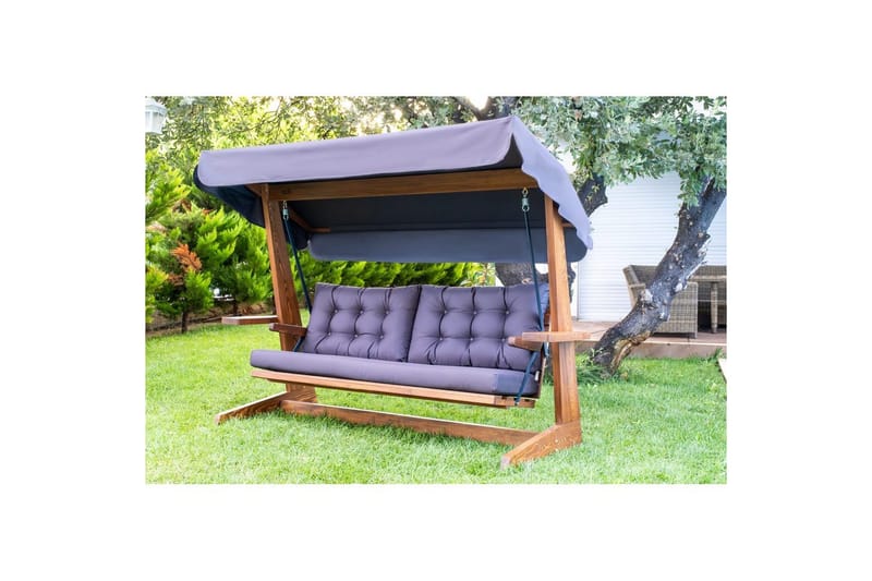 Trädgårds Trippel Gungstol Viva Antracit - Antracit, 237 x 100 x 175 cm - Utemöbler - Utesoffa - Hängsoffa