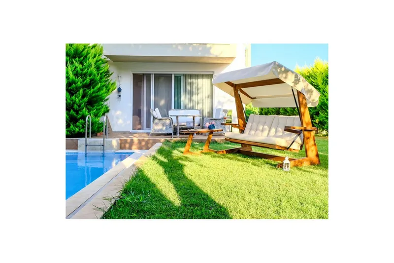 Trädgårds Trippel Gungstol Viva Beige - Beige, 237 x 100 x 175 cm - Utemöbler - Utesoffa - Hängsoffa