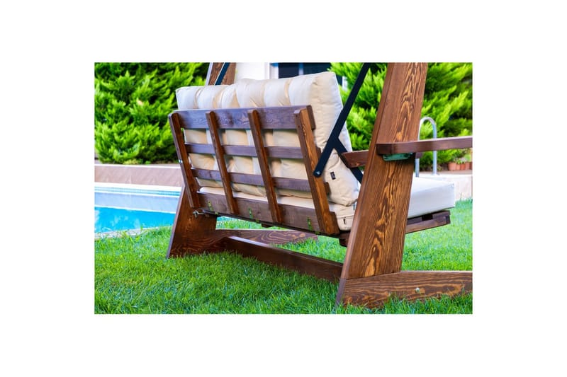 Trädgårds Trippel Gungstol Viva Beige Beige - Beige, 220 x 100 x 175 cm - Utemöbler - Utesoffa - Hängsoffa