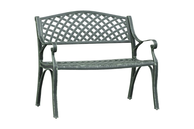 Trädgårdsbänk 102 cm gjuten aluminium grön - Grön - Utemöbler - Utesoffa - Trädgårdsbänk & utebänk