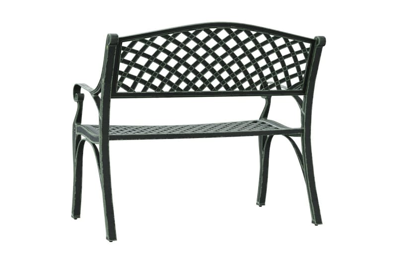 Trädgårdsbänk 102 cm gjuten aluminium grön - Grön - Utemöbler - Utesoffa - Trädgårdsbänk & utebänk