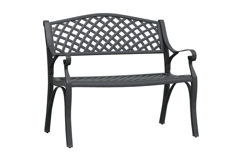 Trädgårdsbänk 102 cm gjuten aluminium svart - Svart - Utemöbler - Utesoffa - Trädgårdsbänk & utebänk