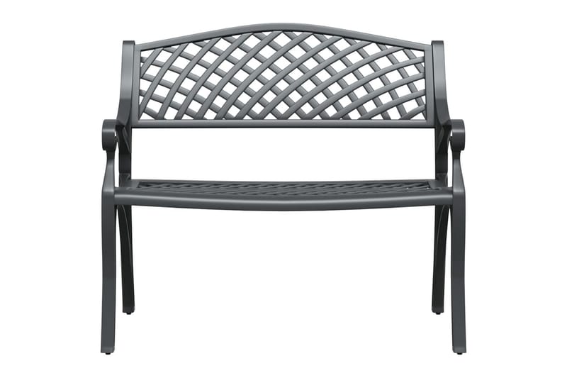 Trädgårdsbänk 102 cm gjuten aluminium svart - Svart - Utemöbler - Utesoffa - Trädgårdsbänk & utebänk