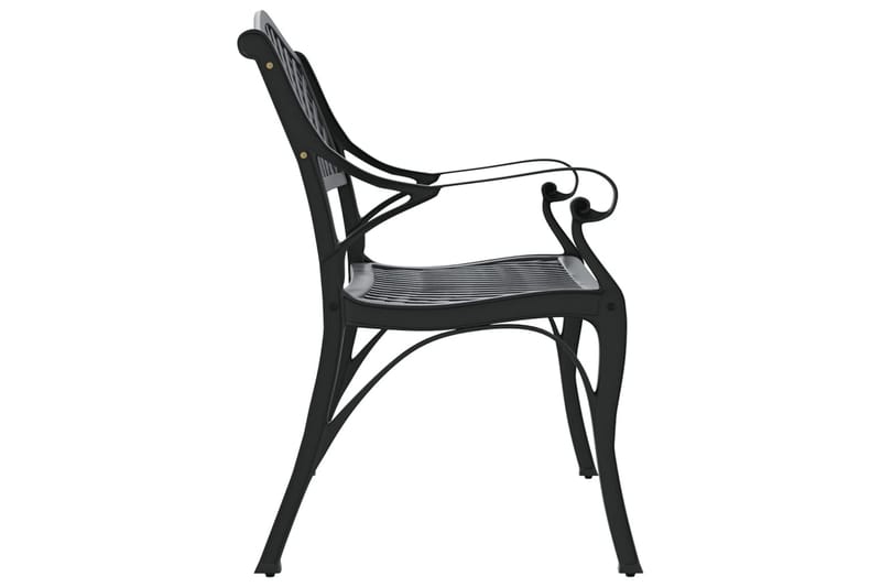 Trädgårdsbänk 102 cm gjuten aluminium svart - Svart - Utemöbler - Utesoffa - Trädgårdsbänk & utebänk