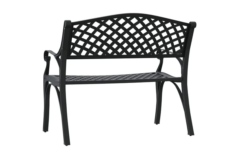 Trädgårdsbänk 102 cm gjuten aluminium svart - Svart - Utemöbler - Utesoffa - Trädgårdsbänk & utebänk