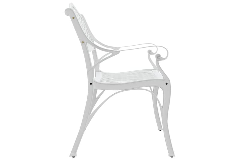 Trädgårdsbänk 102 cm gjuten aluminium vit - Vit - Utemöbler - Utesoffa - Trädgårdsbänk & utebänk