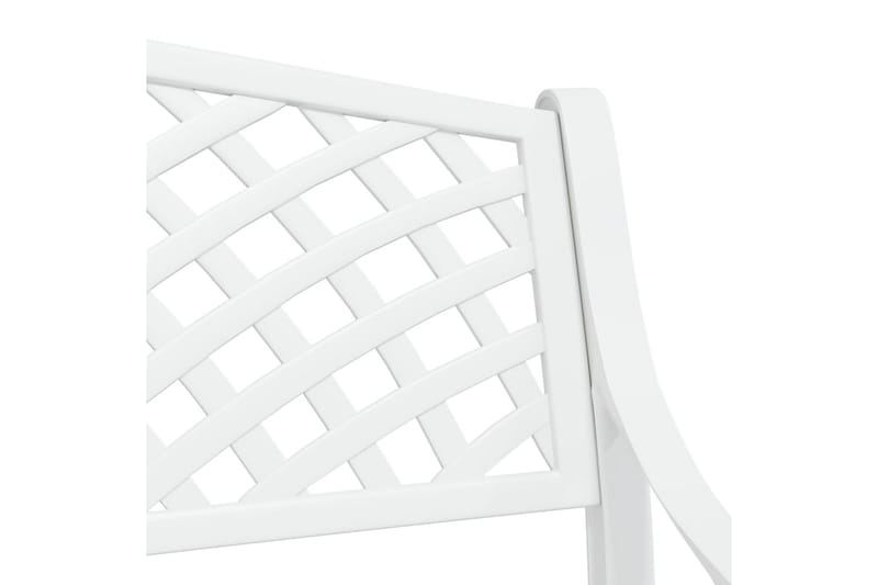 Trädgårdsbänk 102 cm gjuten aluminium vit - Vit - Utemöbler - Utesoffa - Trädgårdsbänk & utebänk