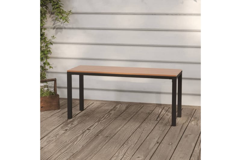 Trädgårdsbänk 110 cm stål och WPC brun och svart - Brun - Utemöbler - Utesoffa - Trädgårdsbänk & utebänk
